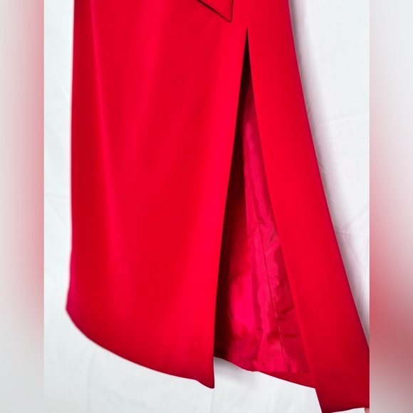 Kasper Dress V-neck Wrap Around Scarlet Red Side Slit Long Size 12 - Picture 5 of 8